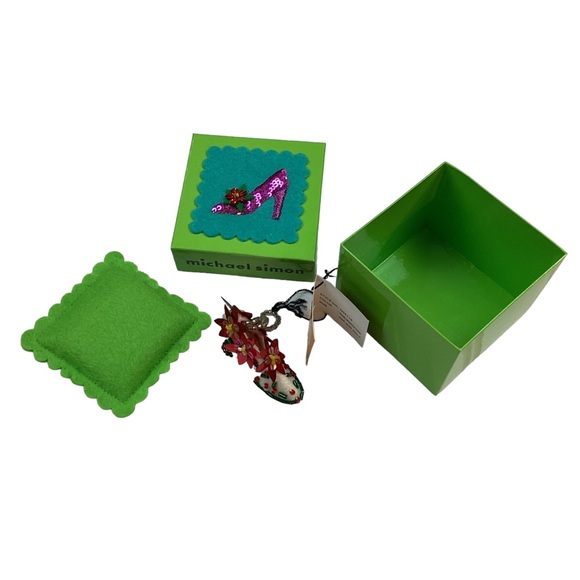 Michael Simon Handmade Poinsettia Shoe Christmas Tree Ornament - Picture 5 of 14